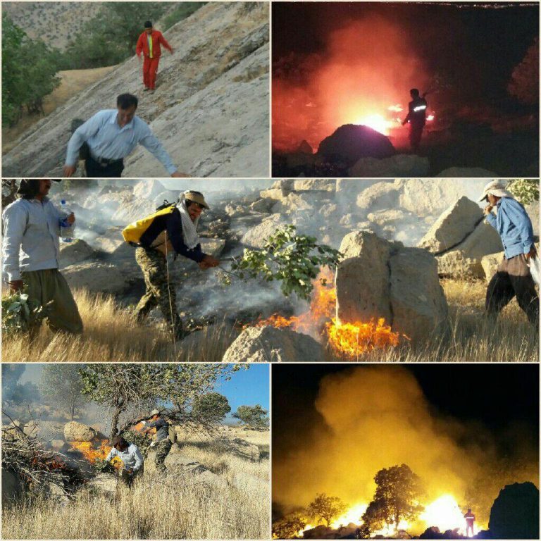 آخرین وضعیت ماموران گیر افتاده در آتش سوزی کوه خامی / ماموران بدون آذوقه هستند