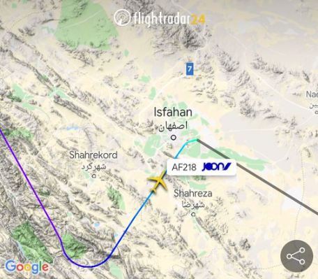 اکسپرس: هواپیمای ایرفرانس در آسمان ایران از رادار خارج شد اکسپرس: هواپیمای ایرفرانس در آسمان ایران از رادار خارج شد